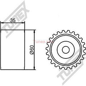 Ролик направляющий ремня ГРМ Subaru EJ20, EJ25, 13085-AA070, GMB GT90130